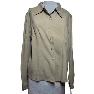 Green Silk Blouse Size 8 New with Tag
